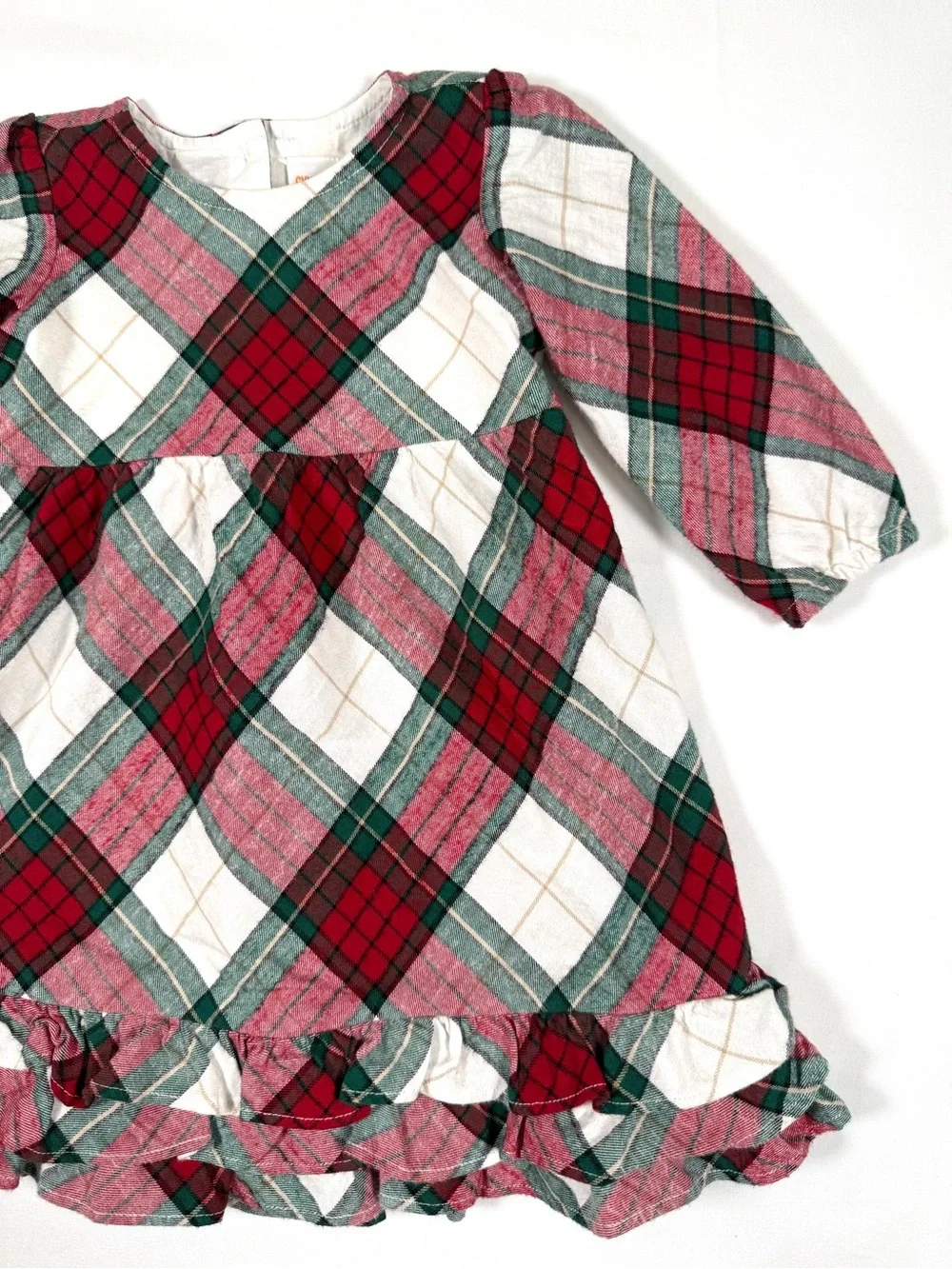 GYMBOREE Girls Christmas Plaid Ruffle Dress 9-12 Months Tartan Holiday Preppy